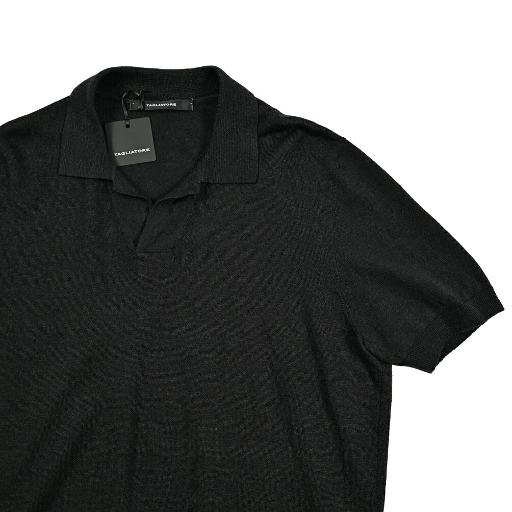 25SS TAGLIATORE リネンコットン 半袖ニットスキッパーポロシャツ｜416324｜GUARDAROBA MILANO OFFICIAL STORE