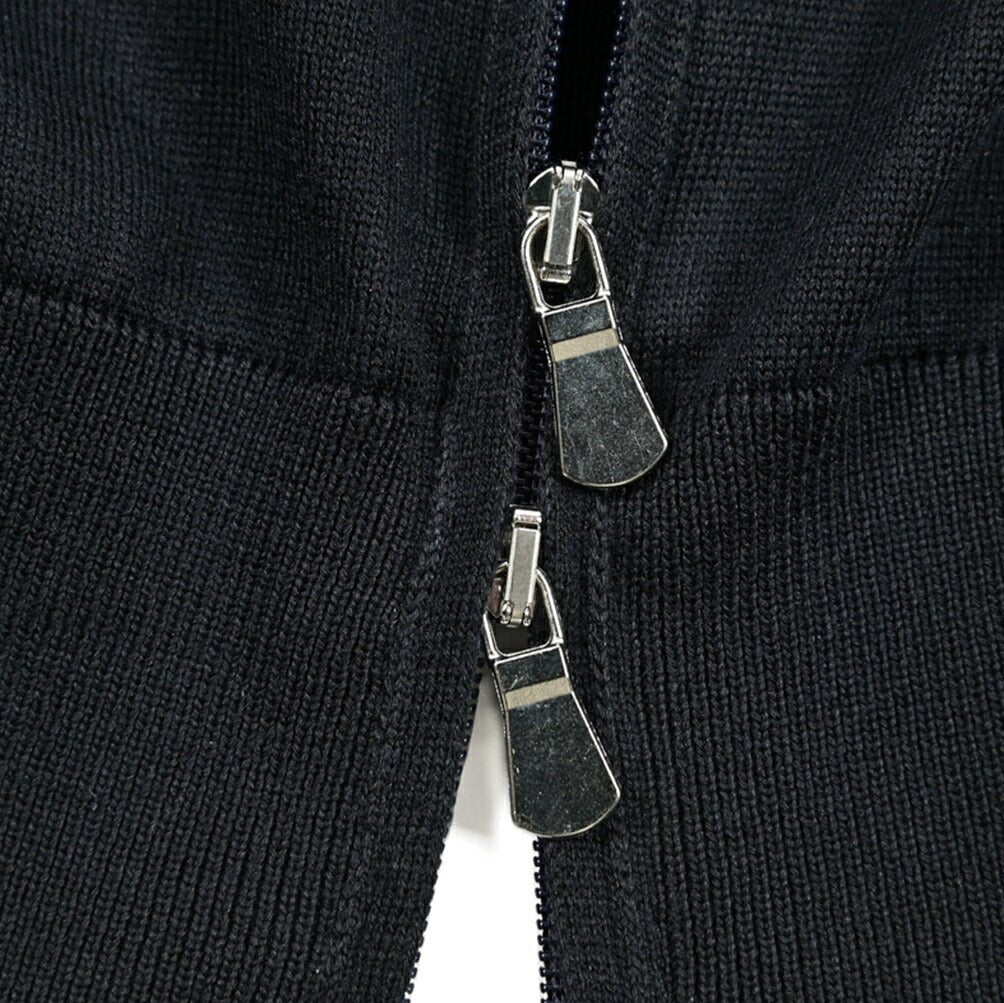 25SS TAGLIATORE シルクコットン スタンドカラージップニットカーディガン｜416329｜GUARDAROBA MILANO OFFICIAL STORE