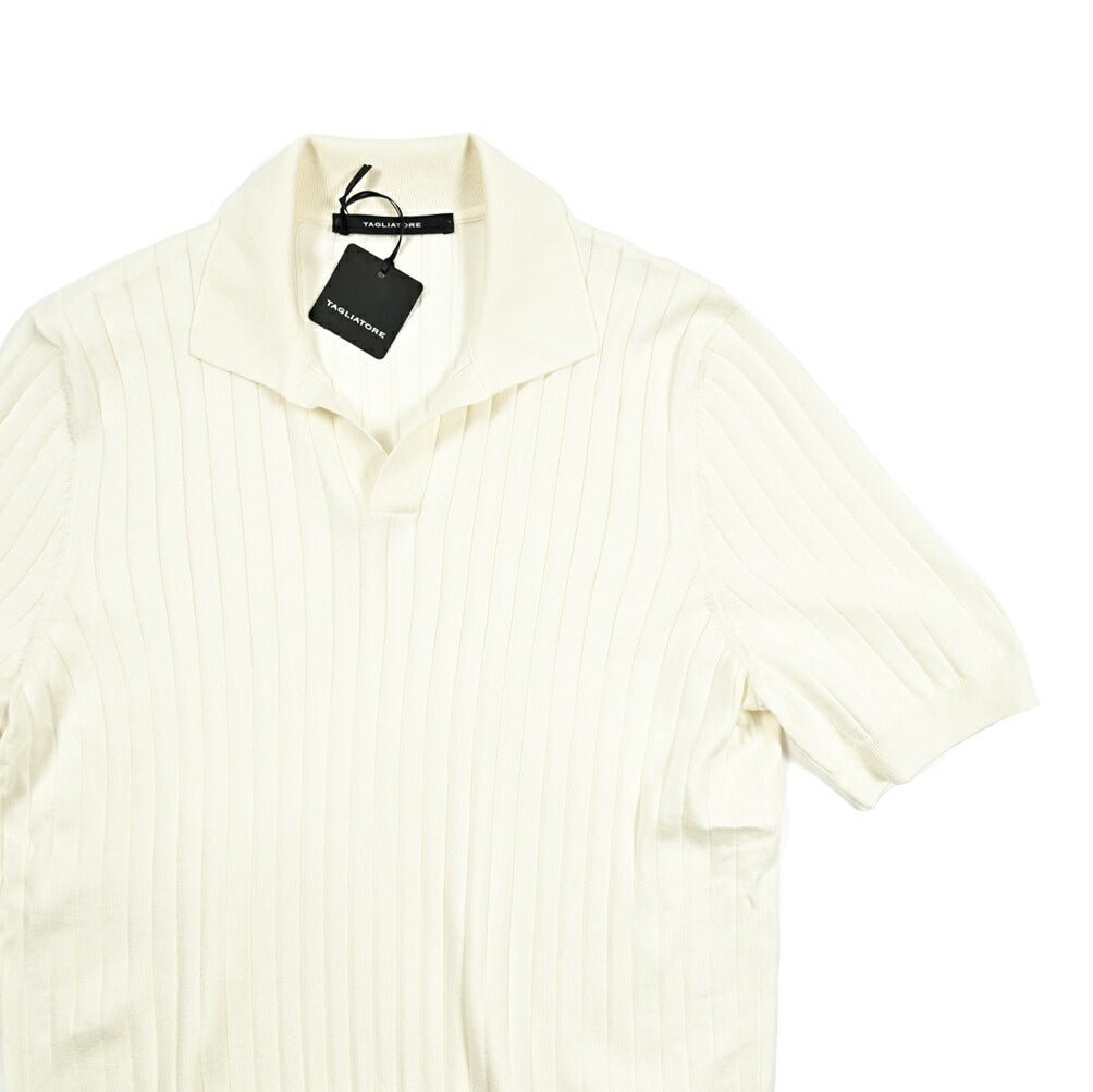25SS TAGLIATORE シルクコットン 半袖ニットスキッパーポロシャツ｜416409｜GUARDAROBA MILANO OFFICIAL STORE