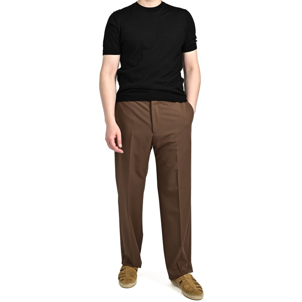 25SS TAGLIATORE ポリエステルビスコース ノータックワイドスラックス / P - NAT04｜416314｜GUARDAROBA MILANO OFFICIAL STORE