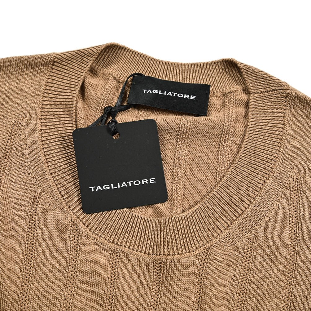 25SS TAGLIATORE シルクレーヨン リブニット半袖Tシャツ｜416402｜GUARDAROBA MILANO OFFICIAL STORE
