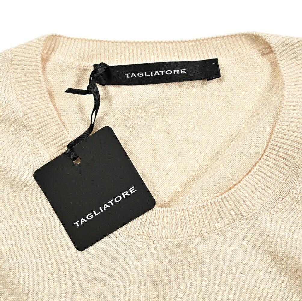 25SS TAGLIATORE リネンコットン 半袖ニットTシャツ｜416403｜GUARDAROBA MILANO OFFICIAL STORE