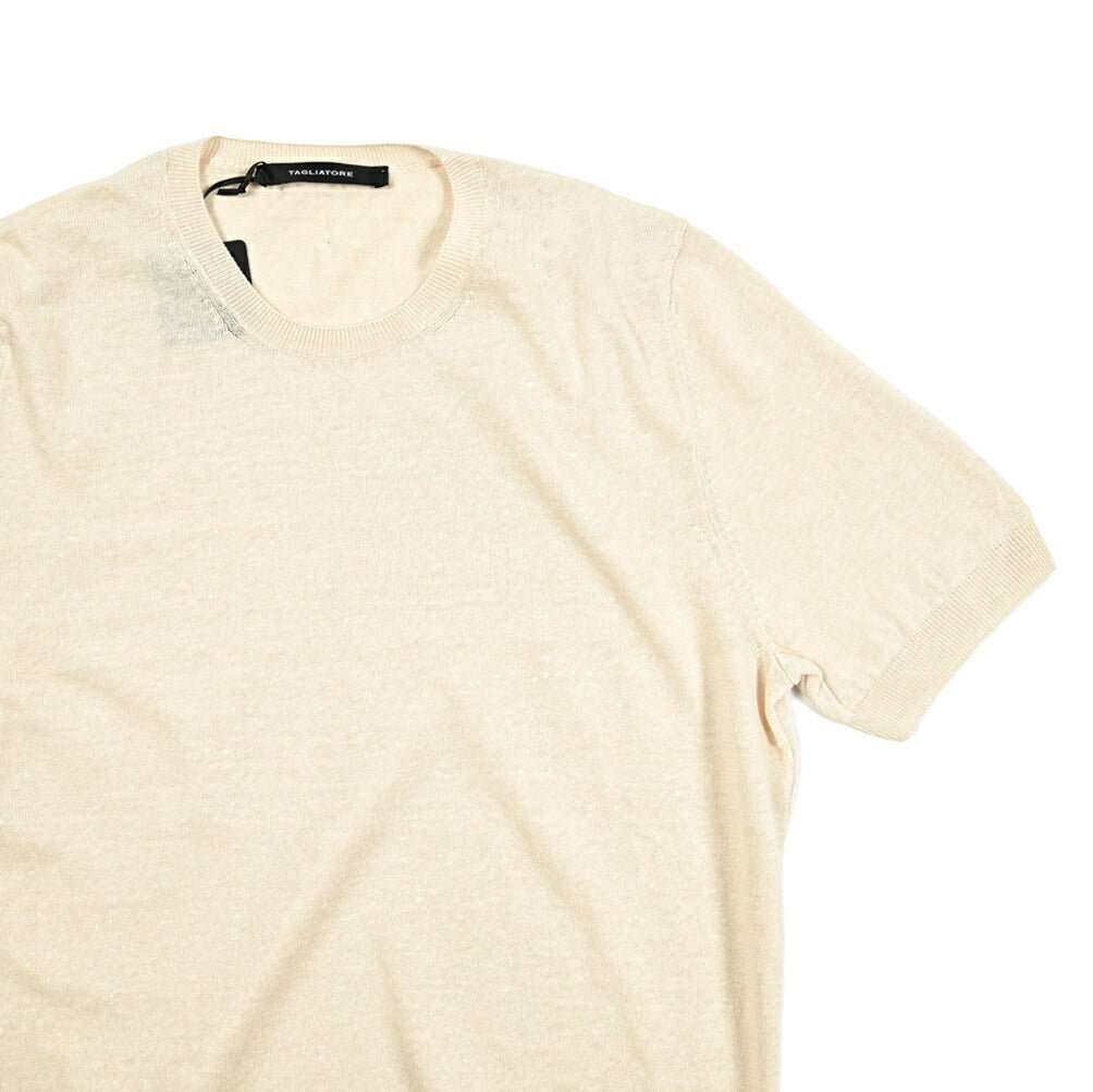 25SS TAGLIATORE リネンコットン 半袖ニットTシャツ｜416403｜GUARDAROBA MILANO OFFICIAL STORE