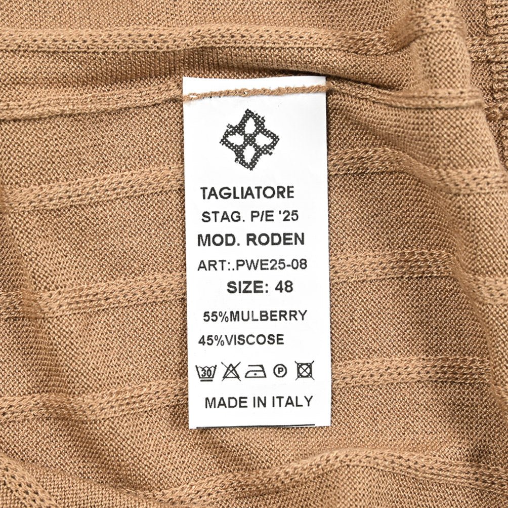 25SS TAGLIATORE シルクレーヨン リブニット半袖Tシャツ｜416402｜GUARDAROBA MILANO OFFICIAL STORE