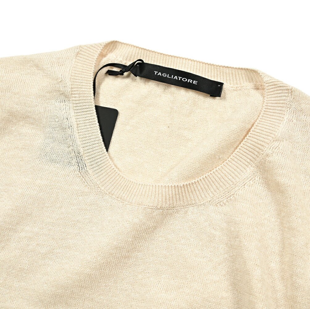 25SS TAGLIATORE リネンコットン 半袖ニットTシャツ｜416403｜GUARDAROBA MILANO OFFICIAL STORE