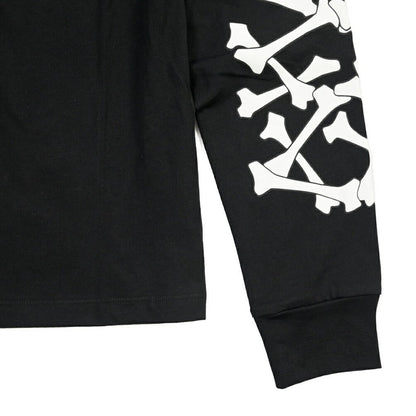 26 - 27AW AMIRI “BONES STACKED LONG SLEEVE TEE” コットン100% 長袖ロゴTシャツ ブラック S | GUARDAROBA MILANO OFFICIAL STORE