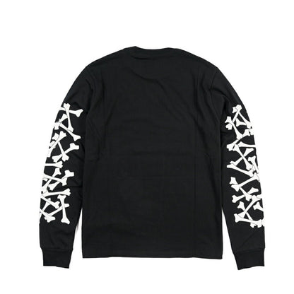 26 - 27AW AMIRI “BONES STACKED LONG SLEEVE TEE” コットン100% 長袖ロゴTシャツ ブラック S | GUARDAROBA MILANO OFFICIAL STORE