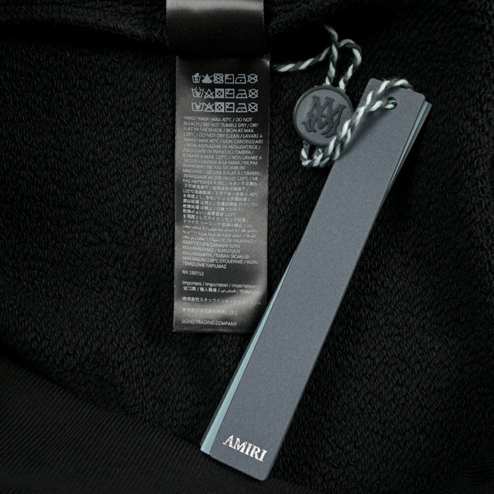 26 - 27AW AMIRI “CORE LOGO HOODIE” コットン100% スウェットロゴフーディー ブラック S | GUARDAROBA MILANO OFFICIAL STORE