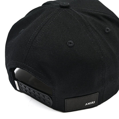 26 - 27AW AMIRI “FULL CANVAS MA HAT” コットン100% ベースボールキャップ / ロゴ刺繍 ブラック 58〜63.5cm×12cm | GUARDAROBA MILANO OFFICIAL STORE