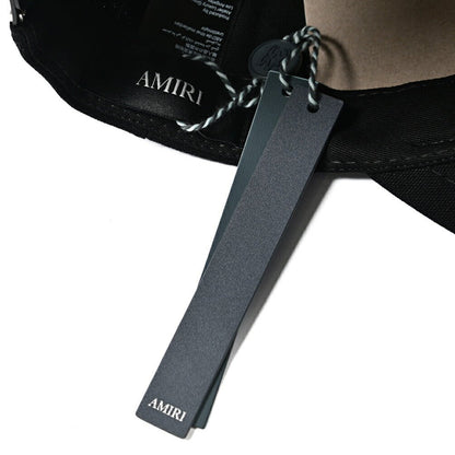 26 - 27AW AMIRI “FULL CANVAS MA HAT” コットン100% ベースボールキャップ / ロゴ刺繍 ブラック 58〜63.5cm×12cm | GUARDAROBA MILANO OFFICIAL STORE
