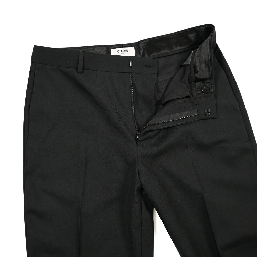 26-27AW CELINE ウール100% ノータックワイドスラックス ブラック 46 | GUARDAROBA MILANO OFFICIAL STORE