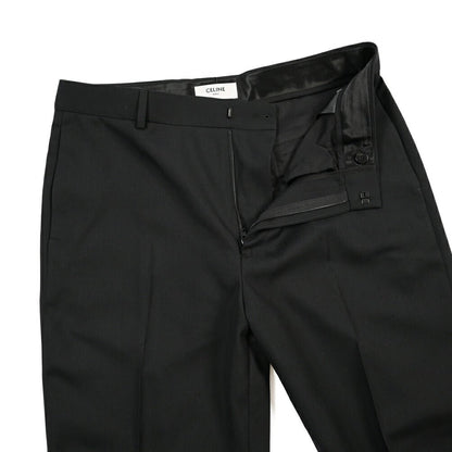 26-27AW CELINE ウール100% ノータックワイドスラックス ブラック 46 | GUARDAROBA MILANO OFFICIAL STORE