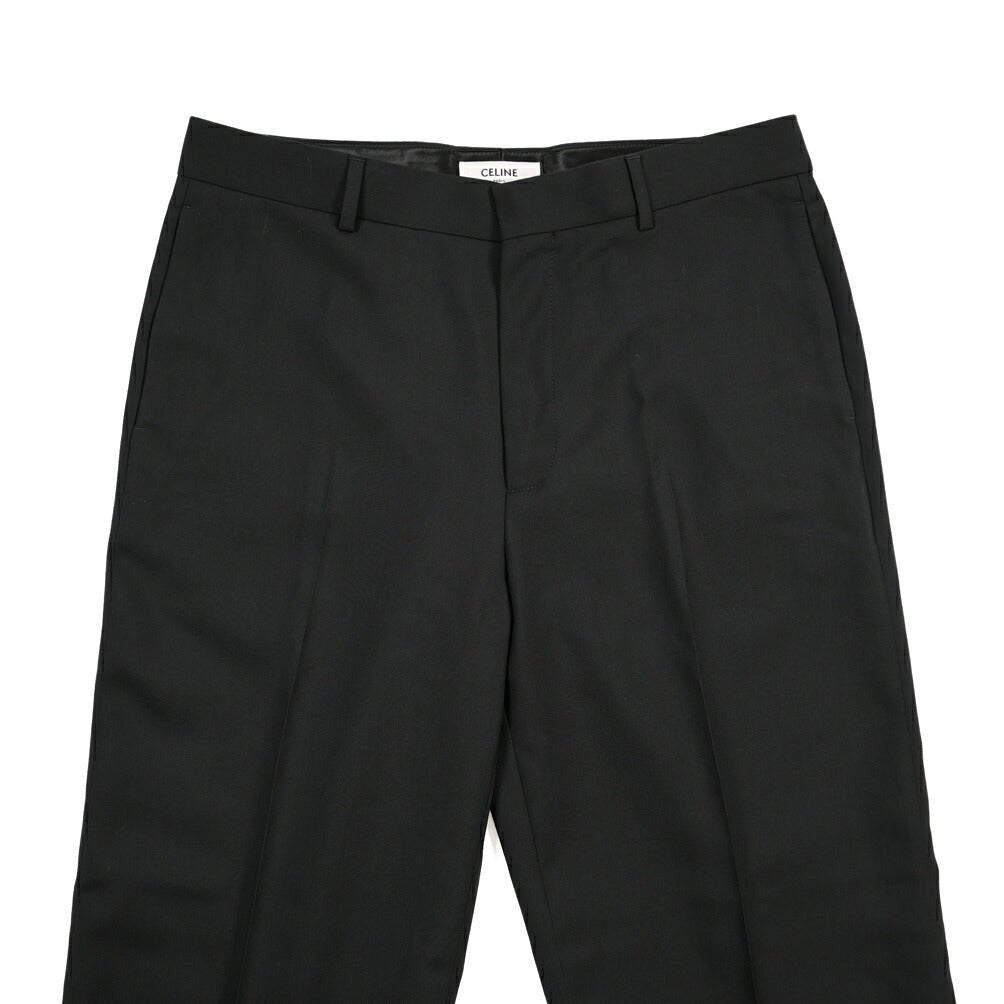 26-27AW CELINE ウール100% ノータックワイドスラックス ブラック 46 | GUARDAROBA MILANO OFFICIAL STORE