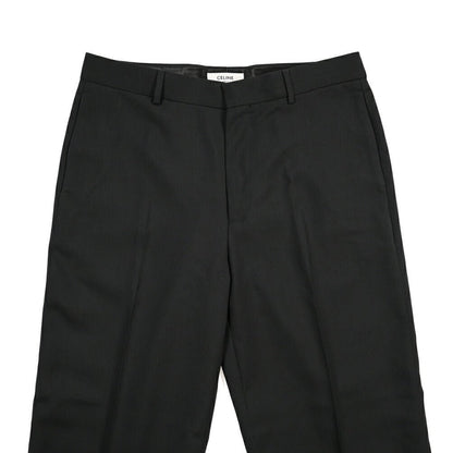 26-27AW CELINE ウール100% ノータックワイドスラックス ブラック 46 | GUARDAROBA MILANO OFFICIAL STORE