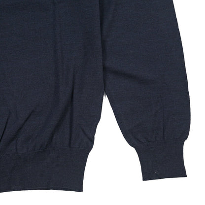 26 - 27AW FILIPPO DE LAURENTIIS メリノウール100% モックネックニットセーター / SUPERFINE 120's ネイビー 46 | GUARDAROBA MILANO OFFICIAL STORE