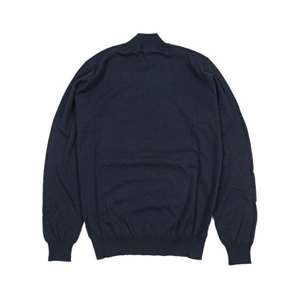 26 - 27AW FILIPPO DE LAURENTIIS メリノウール100% モックネックニットセーター / SUPERFINE 120's ネイビー 46 | GUARDAROBA MILANO OFFICIAL STORE