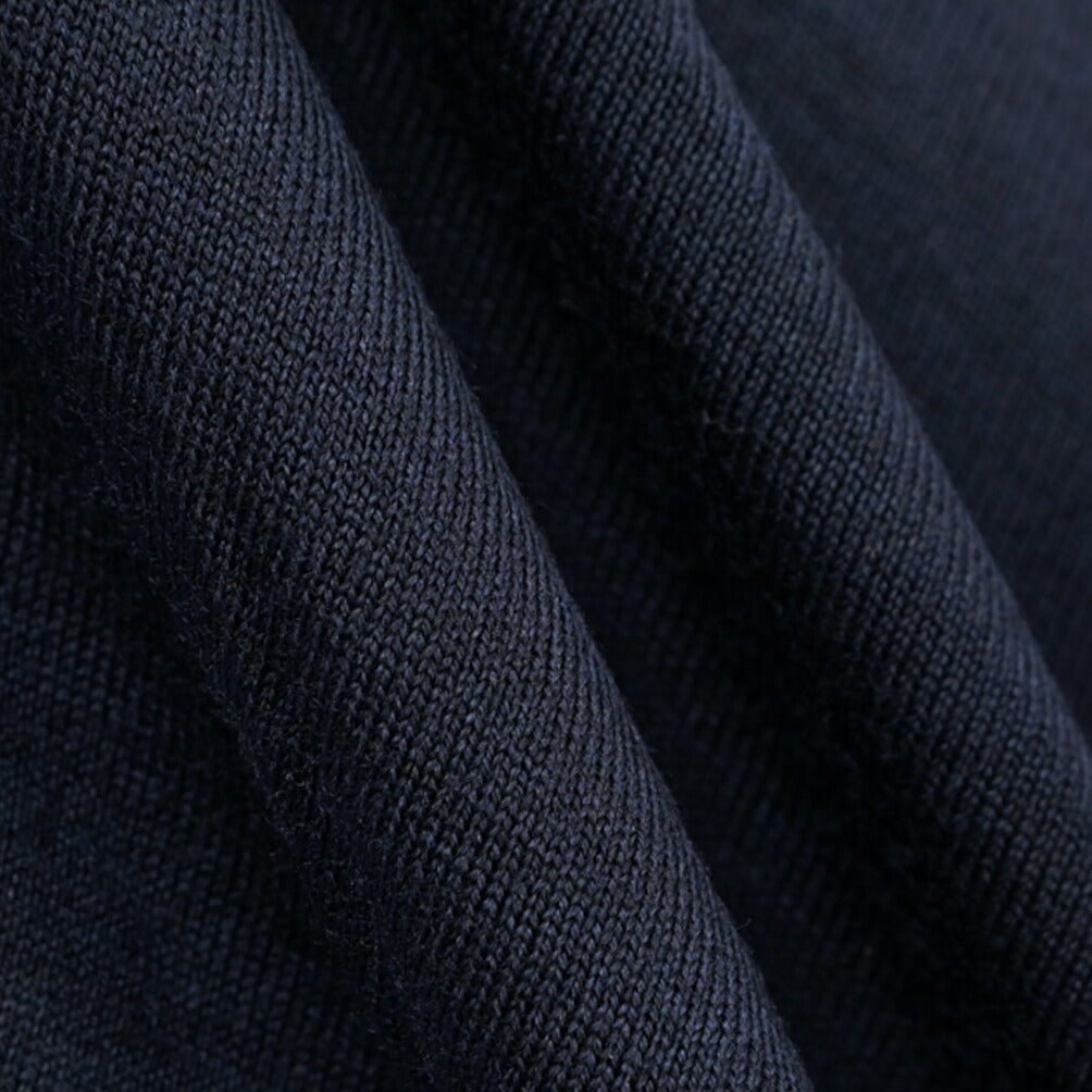26 - 27AW FILIPPO DE LAURENTIIS メリノウール100% モックネックニットセーター / SUPERFINE 120's ネイビー 46 | GUARDAROBA MILANO OFFICIAL STORE
