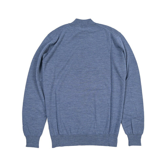 26 - 27AW FILIPPO DE LAURENTIIS メリノウール100% モックネックニットセーター / SUPERFINE 120's ブルーグレー 46 | GUARDAROBA MILANO OFFICIAL STORE