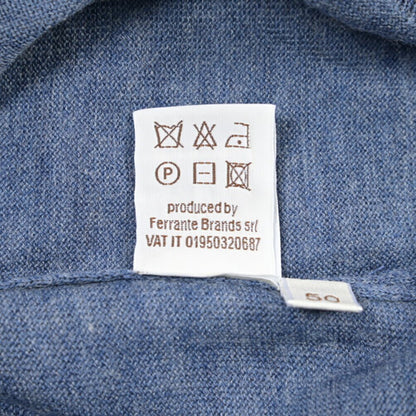 26 - 27AW FILIPPO DE LAURENTIIS メリノウール100% モックネックニットセーター / SUPERFINE 120's ブルーグレー 46 | GUARDAROBA MILANO OFFICIAL STORE