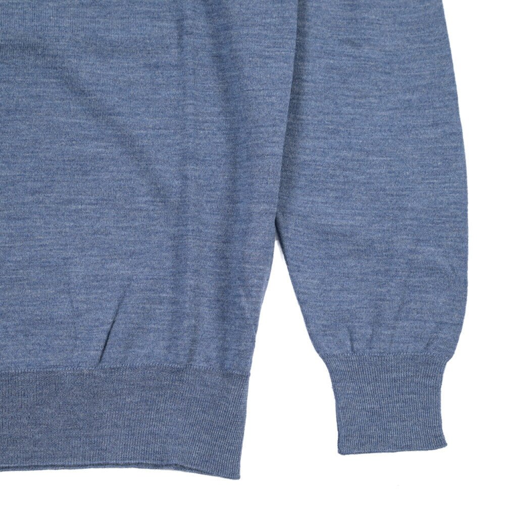 26 - 27AW FILIPPO DE LAURENTIIS メリノウール100% モックネックニットセーター / SUPERFINE 120's ブルーグレー 46 | GUARDAROBA MILANO OFFICIAL STORE