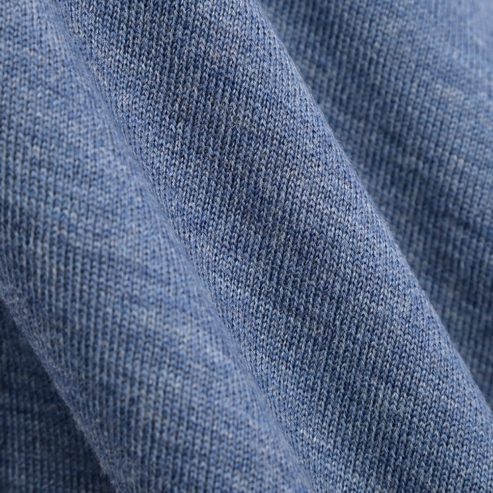 26 - 27AW FILIPPO DE LAURENTIIS メリノウール100% モックネックニットセーター / SUPERFINE 120's ブルーグレー 46 | GUARDAROBA MILANO OFFICIAL STORE