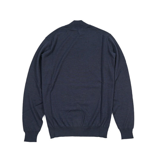 26 - 27AW FILIPPO DE LAURENTIIS メリノウール100% モックネックニットセーター / SUPERFINE 120's ネイビー 46 | GUARDAROBA MILANO OFFICIAL STORE