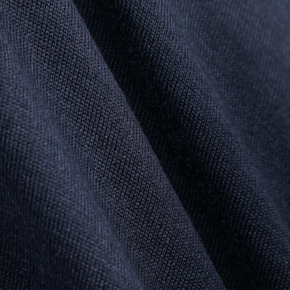 26 - 27AW FILIPPO DE LAURENTIIS メリノウール100% モックネックニットセーター / SUPERFINE 120's ネイビー 46 | GUARDAROBA MILANO OFFICIAL STORE