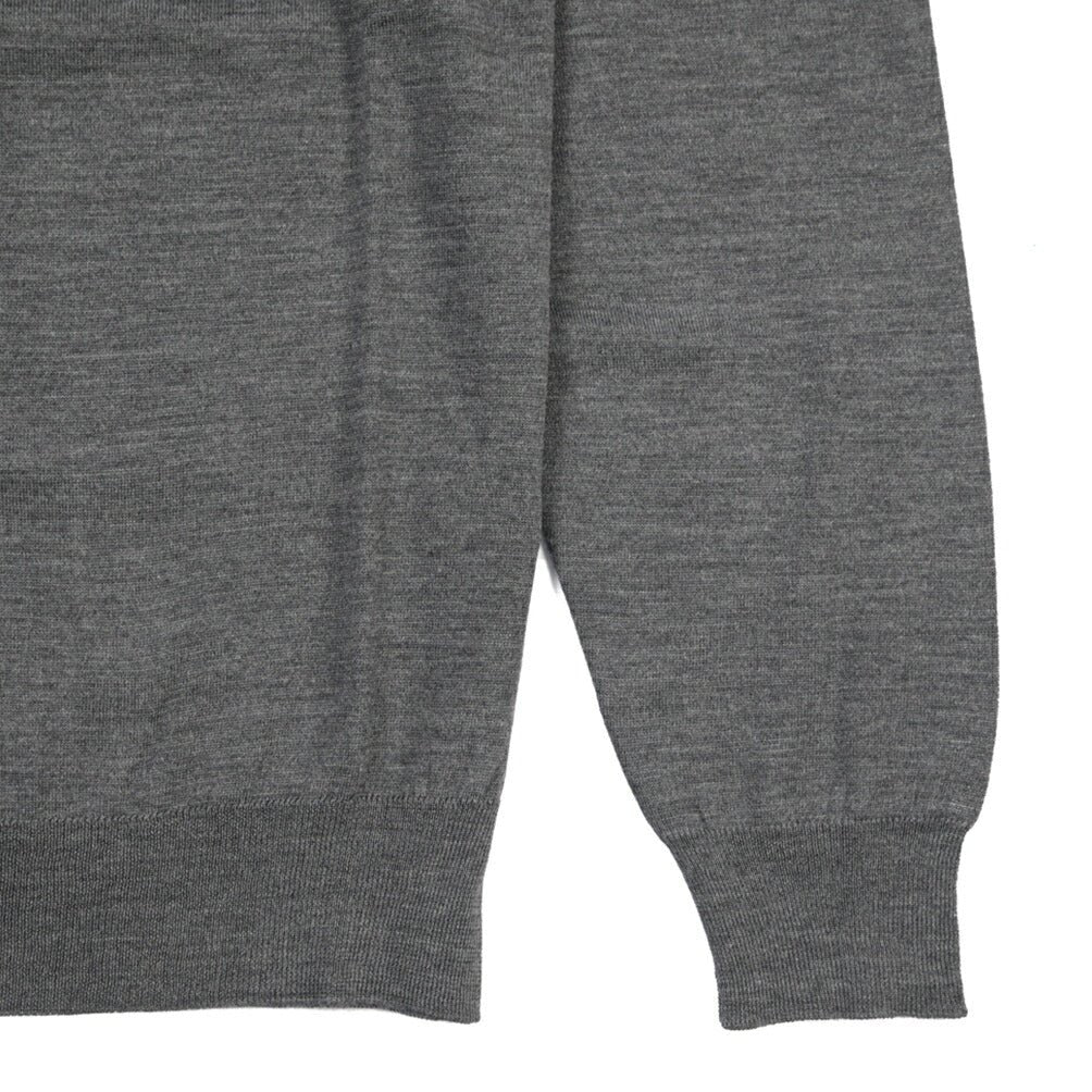 26 - 27AW FILIPPO DE LAURENTIIS メリノウール100% モックネックニットセーター / SUPERFINE 120's グレー 46 | GUARDAROBA MILANO OFFICIAL STORE