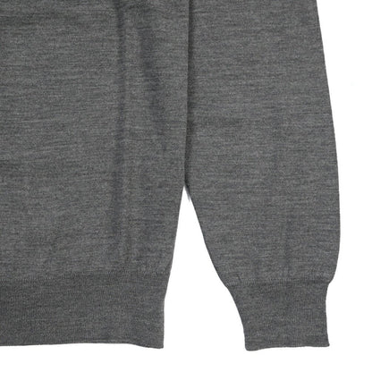26 - 27AW FILIPPO DE LAURENTIIS メリノウール100% モックネックニットセーター / SUPERFINE 120's グレー 46 | GUARDAROBA MILANO OFFICIAL STORE