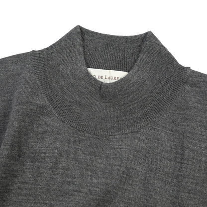26 - 27AW FILIPPO DE LAURENTIIS メリノウール100% モックネックニットセーター / SUPERFINE 120's グレー 46 | GUARDAROBA MILANO OFFICIAL STORE