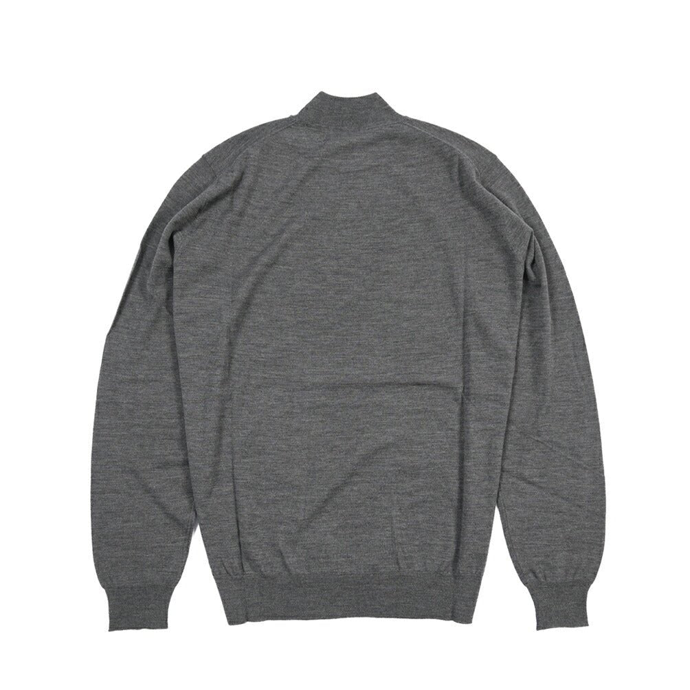 26 - 27AW FILIPPO DE LAURENTIIS メリノウール100% モックネックニットセーター / SUPERFINE 120's グレー 46 | GUARDAROBA MILANO OFFICIAL STORE