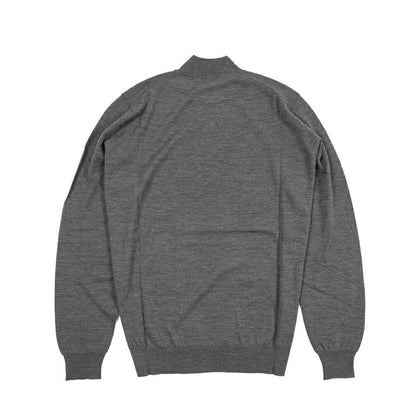 26 - 27AW FILIPPO DE LAURENTIIS メリノウール100% モックネックニットセーター / SUPERFINE 120's グレー 46 | GUARDAROBA MILANO OFFICIAL STORE