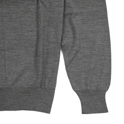 26 - 27AW FILIPPO DE LAURENTIIS メリノウール100% クルーネックニットセーター / SUPERFINE 120's グレー 48 | GUARDAROBA MILANO OFFICIAL STORE