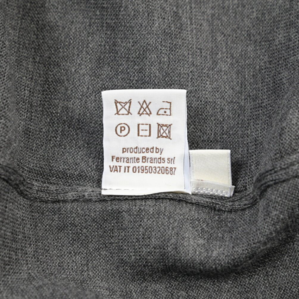 26 - 27AW FILIPPO DE LAURENTIIS メリノウール100% クルーネックニットセーター / SUPERFINE 120's グレー 48 | GUARDAROBA MILANO OFFICIAL STORE