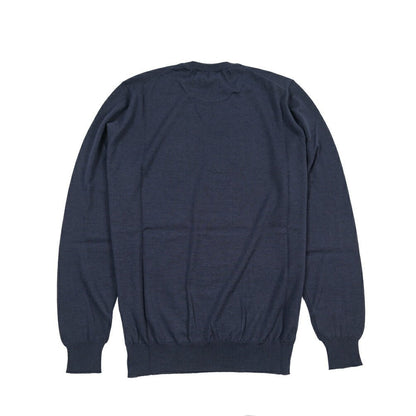 26 - 27AW FILIPPO DE LAURENTIIS メリノウール100% クルーネックニットセーター / SUPERFINE 120's ネイビー 46 | GUARDAROBA MILANO OFFICIAL STORE