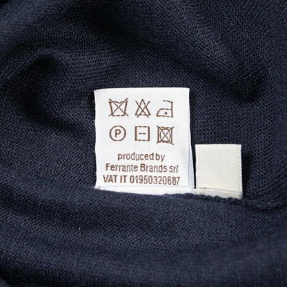 26 - 27AW FILIPPO DE LAURENTIIS メリノウール100% クルーネックニットセーター / SUPERFINE 120's ネイビー 46 | GUARDAROBA MILANO OFFICIAL STORE