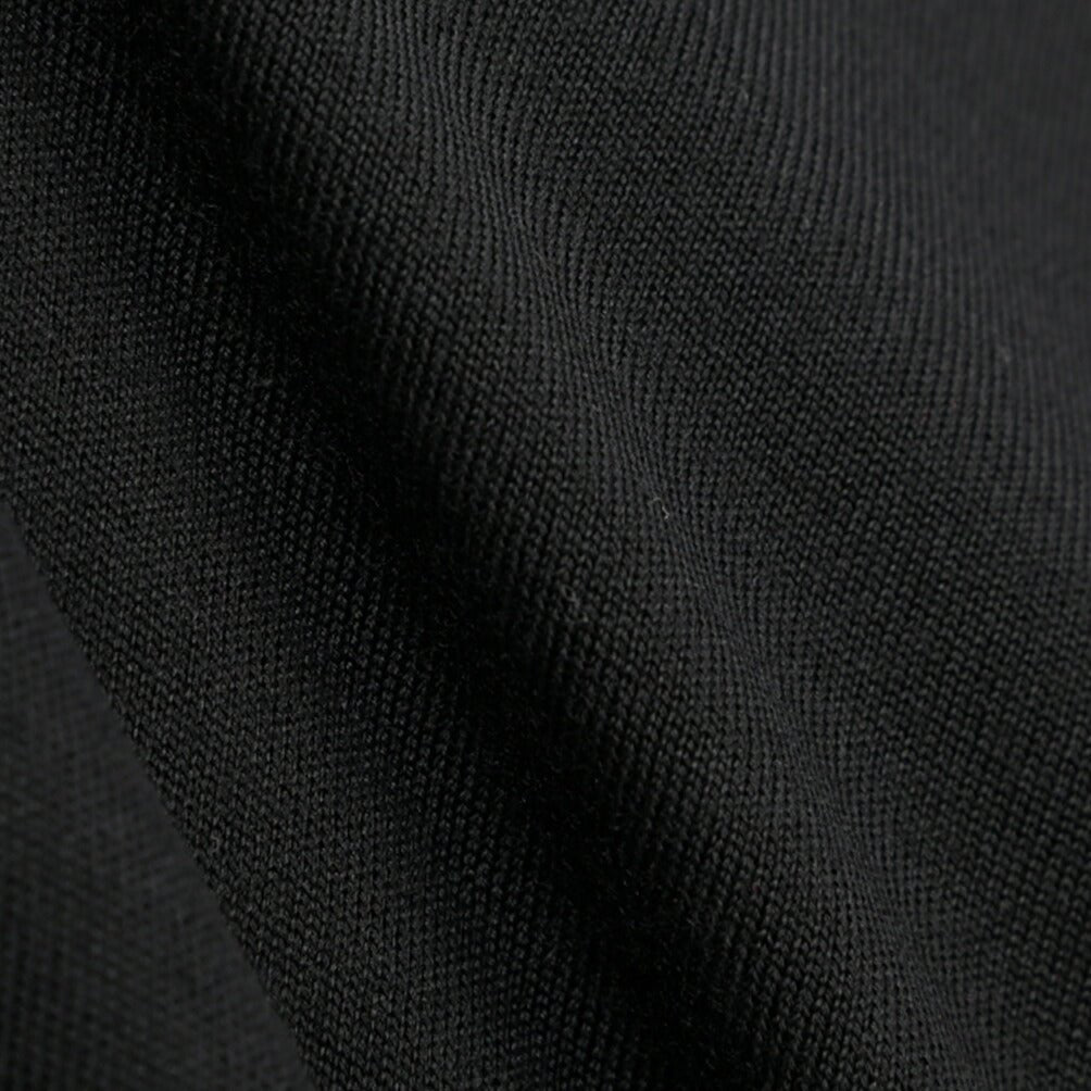 26 - 27AW FILIPPO DE LAURENTIIS メリノウール100% クルーネックニットセーター / SUPERFINE 120's ブラック 46 | GUARDAROBA MILANO OFFICIAL STORE