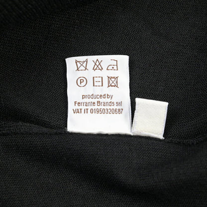 26 - 27AW FILIPPO DE LAURENTIIS メリノウール100% クルーネックニットセーター / SUPERFINE 120's ブラック 46 | GUARDAROBA MILANO OFFICIAL STORE