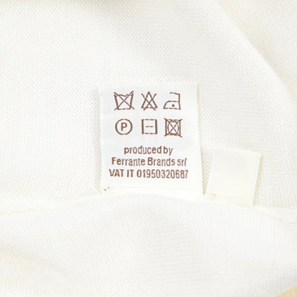 26 - 27AW FILIPPO DE LAURENTIIS メリノウール100% クルーネックニットセーター / SUPERFINE 120's ホワイト 46 | GUARDAROBA MILANO OFFICIAL STORE