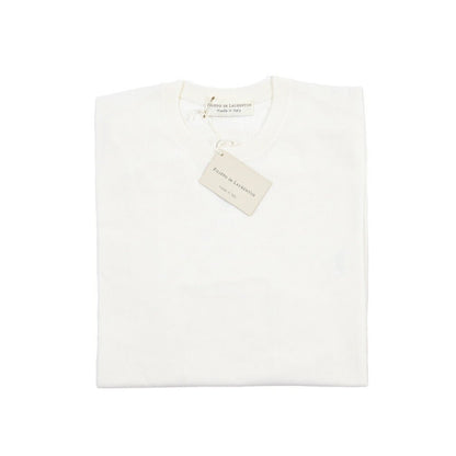 26 - 27AW FILIPPO DE LAURENTIIS メリノウール100% クルーネックニットセーター / SUPERFINE 120's ホワイト 46 | GUARDAROBA MILANO OFFICIAL STORE