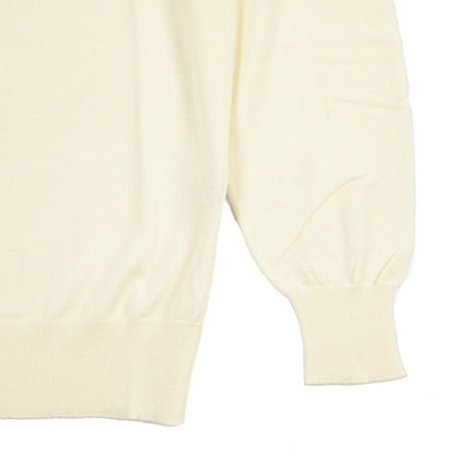 26 - 27AW FILIPPO DE LAURENTIIS メリノウール100% クルーネックニットセーター / SUPERFINE 120's オフホワイト 46 | GUARDAROBA MILANO OFFICIAL STORE