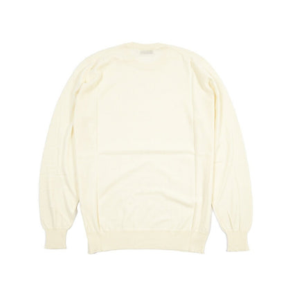 26 - 27AW FILIPPO DE LAURENTIIS メリノウール100% クルーネックニットセーター / SUPERFINE 120's オフホワイト 46 | GUARDAROBA MILANO OFFICIAL STORE