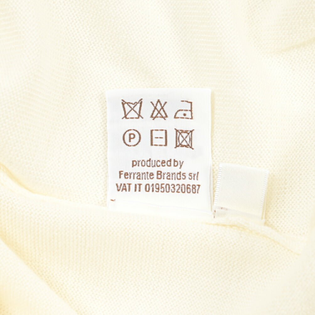 26 - 27AW FILIPPO DE LAURENTIIS メリノウール100% クルーネックニットセーター / SUPERFINE 120's オフホワイト 46 | GUARDAROBA MILANO OFFICIAL STORE