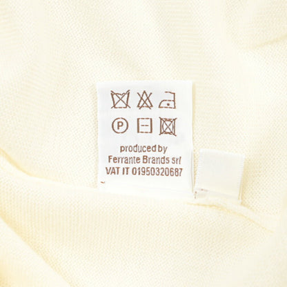 26 - 27AW FILIPPO DE LAURENTIIS メリノウール100% クルーネックニットセーター / SUPERFINE 120's オフホワイト 46 | GUARDAROBA MILANO OFFICIAL STORE