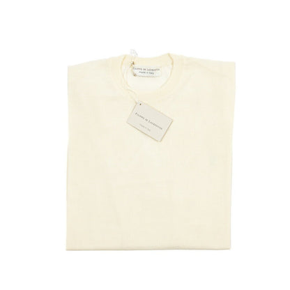 26 - 27AW FILIPPO DE LAURENTIIS メリノウール100% クルーネックニットセーター / SUPERFINE 120's オフホワイト 46 | GUARDAROBA MILANO OFFICIAL STORE