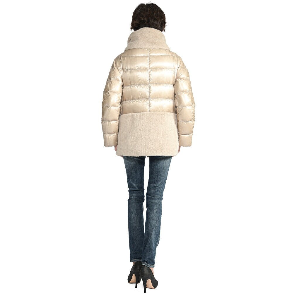 26-27AW HERNO ナイロン100% 異素材コンビダウンジャケット ベージュ 38 | GUARDAROBA MILANO OFFICIAL STORE