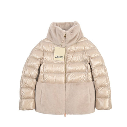 26-27AW HERNO ナイロン100% 異素材コンビダウンジャケット ベージュ 38 | GUARDAROBA MILANO OFFICIAL STORE