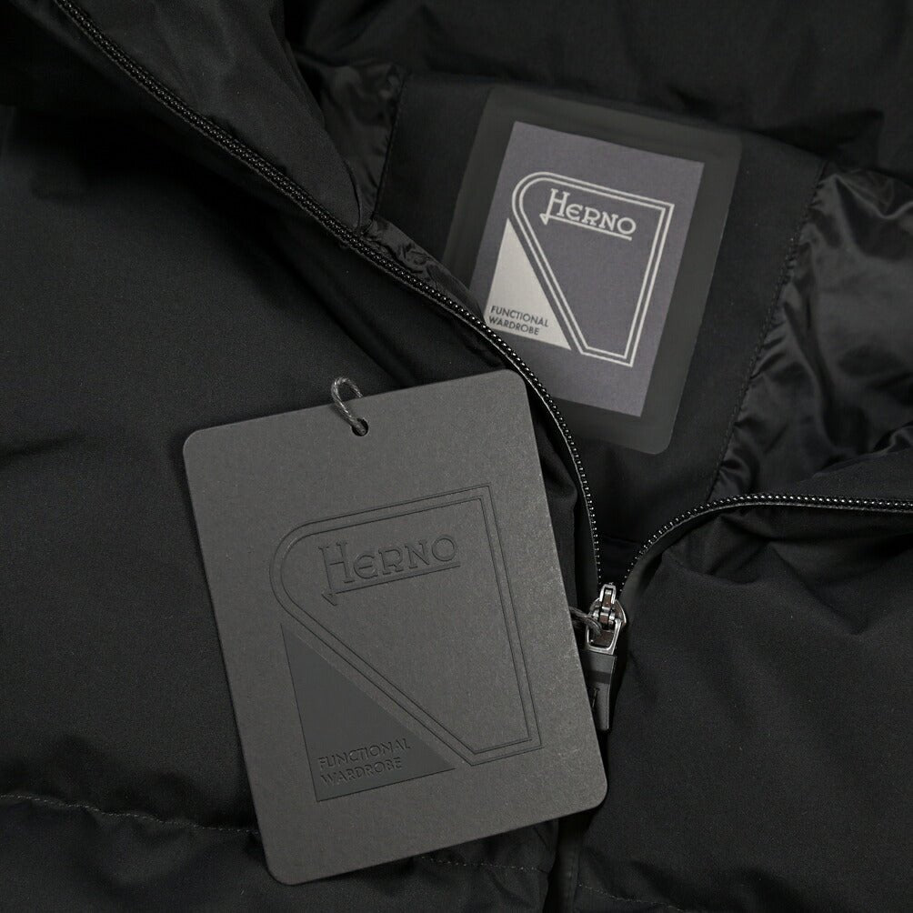 26-27AW HERNO “FUNCTIONAL WARDROBE” PRO-METEO フード付きダウンジャケット ブラック 38 | GUARDAROBA MILANO OFFICIAL STORE