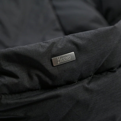 26-27AW HERNO POLAR-TECH 撥水ナイロン フード付きダウンコート ブラック 46 | GUARDAROBA MILANO OFFICIAL STORE