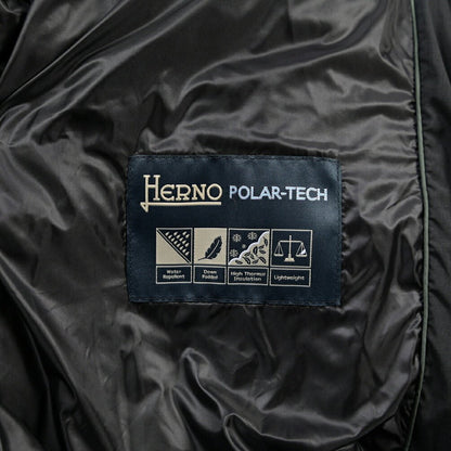 26-27AW HERNO POLAR-TECH 撥水ナイロン フード付きダウンコート ブラック 46 | GUARDAROBA MILANO OFFICIAL STORE